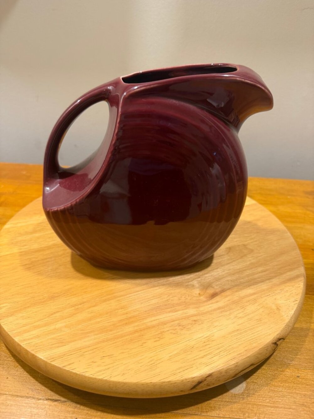 Fiesta Cinnabar Large Disc Pitcher 67oz HLC USA Homer Laughlin